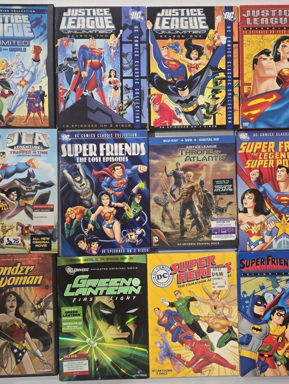 Lot Of 12 Blu Ray DC Animated Justice League Superhero Free Shipping